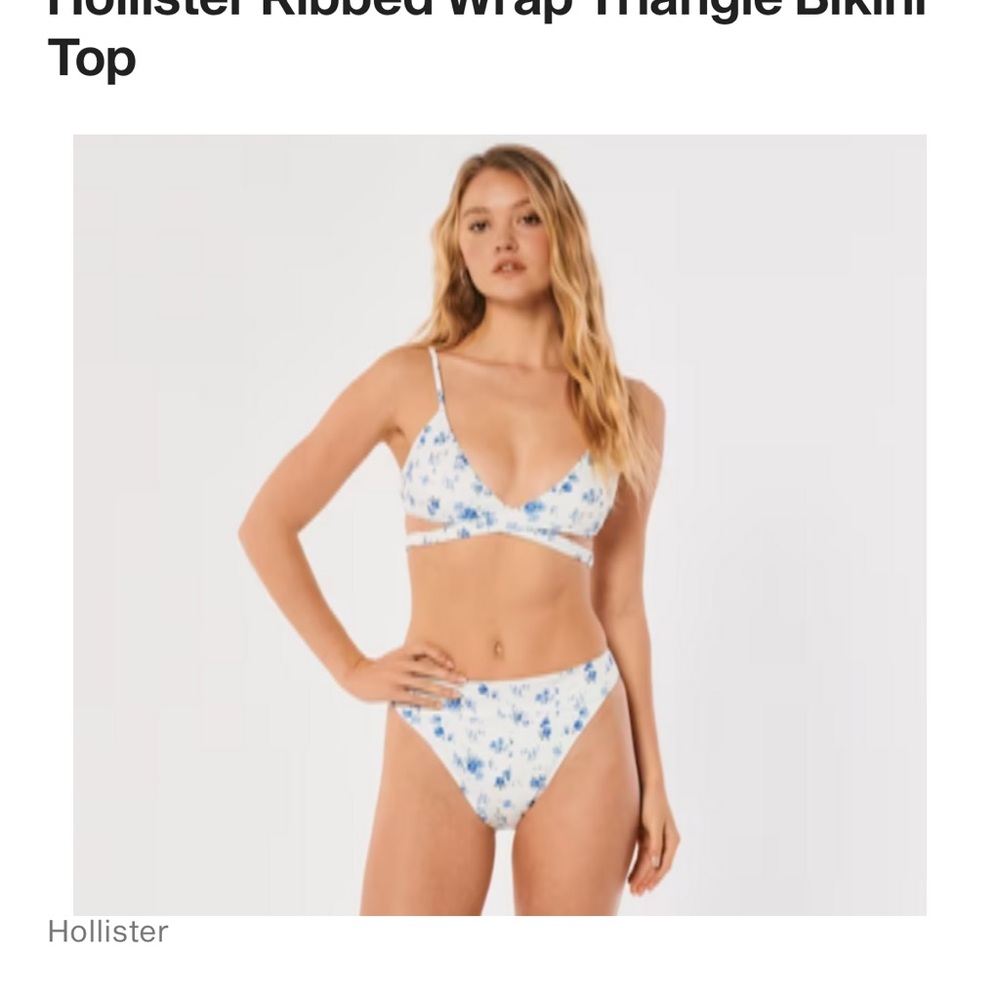Hollister • Floral Ribbed Wrap Bikini Top - Picture 7 of 7